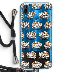 Slapende poes: Huawei P20 Lite Transparant Hoesje met koord