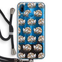 Slapende poes: Huawei P20 Lite Transparant Hoesje met koord