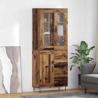 Highboard met lade Oud Hout 69,5 x 34 x 180 cm Bewerkt hout