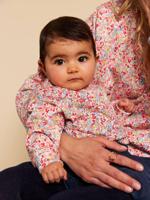 Bloemige bedrukte baby sweater meerkleurig