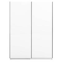Leen Bakker - Schuifdeurkast Genua - 204x150x60 Cm - Spaanplaat - Wit - 150.6x204x60.3 Cm