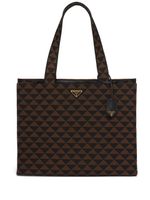 Prada sac cabas Large Symbole à imprimé géométrique - Marron