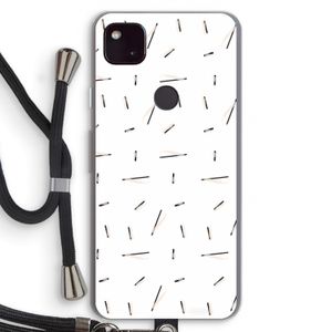 Hipster stripes: Pixel 4a 5G Transparant Hoesje met koord