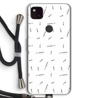 Hipster stripes: Pixel 4a 5G Transparant Hoesje met koord