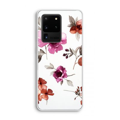 Geschilderde bloemen: Samsung Galaxy S20 Ultra Transparant Hoesje