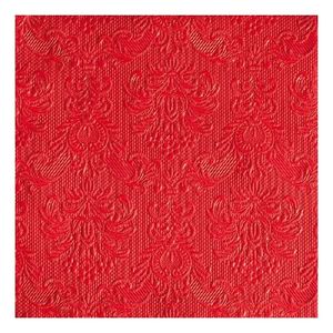 15x stuks servetten rood met decoratie 3-laags   -