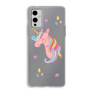 Roze eenhoorn: OnePlus 9 Transparant Hoesje