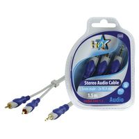 Deluxe stereo mini jack naar 2x tulp kabel [diverse lengtes] - thumbnail