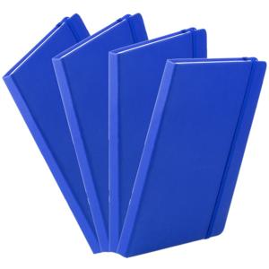 Notitieboekje - 4x - met elastiek - A5 - blauw - 100 paginas - opschrijfboekjes - lue schriften