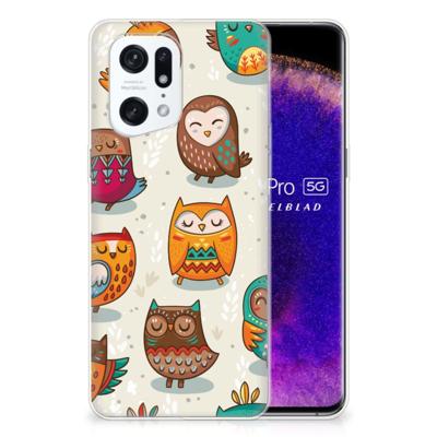 OPPO Find X5 Pro | TPU Hoesje | Vrolijke Uilen