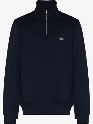 Lacoste sweat brodé à col montant - Bleu