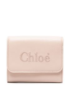 Chloé petit portefeuille Sense en cuir - Rose