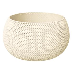 Prosperplast plantenpot/bloempot - kunststof - creme - D37 x H22 cm   -