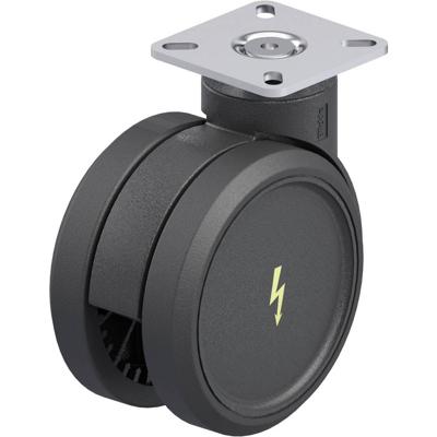 Blickle LKDB-PUA 100G-ELS-P23 Kunststof dubbel zwenkwiel Wieldiameter: 100 mm Draagvermogen (max.): 110 kg 1 stuk(s)