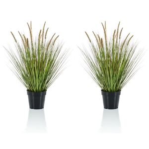 Set van 2x stuks kunstplanten groen gras sprieten 71 cm.