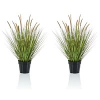 Set van 2x stuks kunstplanten groen gras sprieten 71 cm. - thumbnail