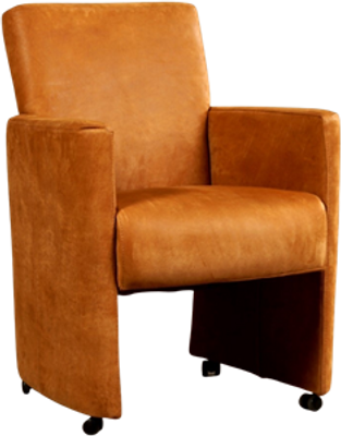 Cognac leren moderne eetkamerfauteuil Elegant - Kenia Leer Cognac (cognac leer)