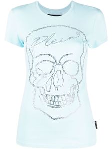 Philipp Plein t-shirt à tête de mort ornée de cristaux - Bleu