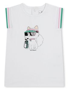 Karl Lagerfeld Kids robe en coton à imprimé Choupette - Blanc