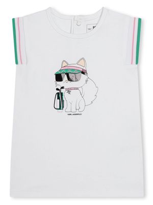 Karl Lagerfeld Kids robe en coton à imprimé Choupette - Blanc
