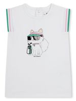 Karl Lagerfeld Kids robe en coton à imprimé Choupette - Blanc - thumbnail