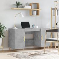 Bureau 140x50x75 cm bewerkt hout betongrijs