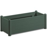 Rechthoekige bloembak - Houtafwerking - 100x43xH35cm - 80L - Donkergroen - thumbnail