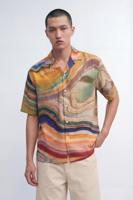 Overhemd met abstracte print - BROWN - L