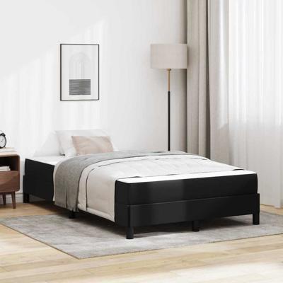 Bed met matras Zwart 120 x 190 cm Kunstleer