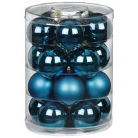 Inge Christmas Goods Kerstballen - 20x st - glas - blauw - 6 cm