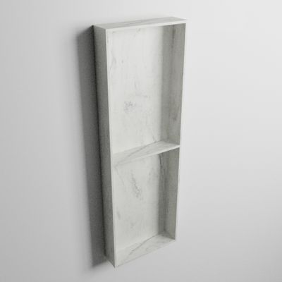 MONDIAZ EASY Nis 59,5x29,5cm in solid surface kleur Opalo. 3 vakken geschikt voor in- of opbouw
