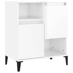 The Living Store Dressoir Alcántara - Wit - 60 x 35 x 70 cm - Bewerkt hout en metaal