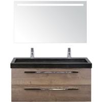 Seville Badmeubelset 120 cm - 2 Laden Tabacco - Wastafel Lucca Enkel met Sence Spiegel