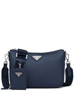 Prada sac porté épaule à plaque logo - Bleu