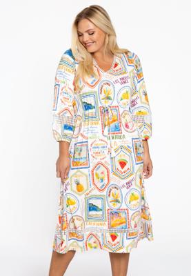 Yoek Jurk met kant TROPICANA | Beige | Maat 58/60