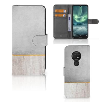 Nokia 7.2 | Nokia 6.2 | Book Style Case | Wood Concrete