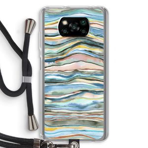 Watercolor Agate: Xiaomi Poco X3 Pro Transparant Hoesje met koord