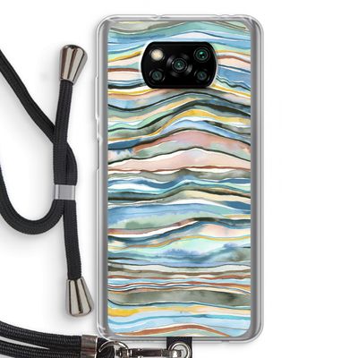 Watercolor Agate: Xiaomi Poco X3 Pro Transparant Hoesje met koord