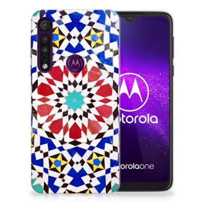 Motorola One Macro | TPU | Siliconen hoesje | Mozaïek