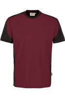 HAKRO 290 Comfort Fit T-Shirt ronde hals wijnrood/antraciet, Effen