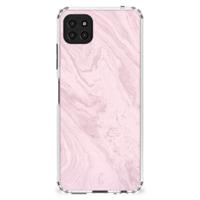 Samsung Galaxy A22 5G Anti-Shock Hoesje Marble Pink - Origineel Cadeau Vriendin