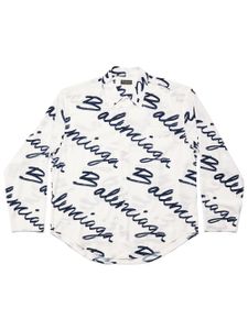 Balenciaga chemise à logo imprimé - Blanc