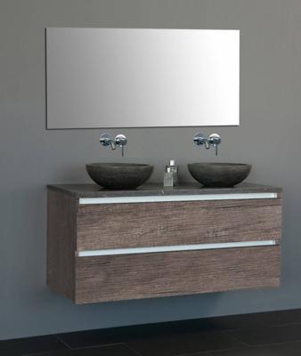 Badmeubel Trend Dynasty met 2 ronde kommen 120 Century Oak Badmeubel Trend Dynasty met 2 ronde kommen 120 Century Oak