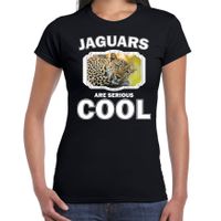 Dieren luipaard t-shirt zwart dames - jaguars are cool shirt - thumbnail