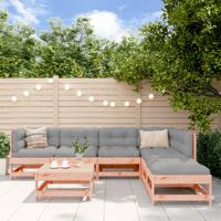 7-delige Loungeset met kussens massief douglashout
