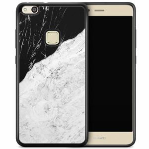 Huawei P10 Lite hoesje - Marmer zwart grijs