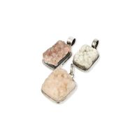 Zilveren hanger Apofyliet - roze / wit - thumbnail