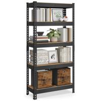 Sterke stellingkast met vijf lagen voor extra opbergruimte, Rustiek Bruin / 30T x 75B x 150H cm / 1