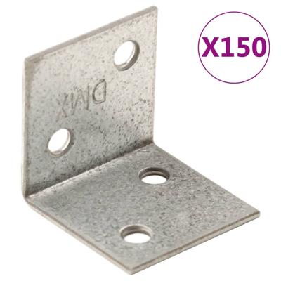VidaXL Hoekbeugels 150 stuks 30x25x30 mm gegalvaniseerd staal 2 mm dik