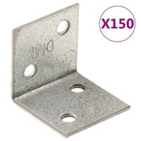 VidaXL Hoekbeugels 150 stuks 30x25x30 mm gegalvaniseerd staal 2 mm dik VidaXL Hoekbeugels 150 stuks 30x25x30 mm gegalvaniseerd staal 2 mm dik